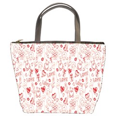 Heart Surface Kiss Flower Bear Love Valentine Day Bucket Bags