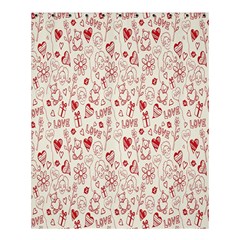 Heart Surface Kiss Flower Bear Love Valentine Day Shower Curtain 60  x 72  (Medium) 