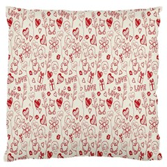 Heart Surface Kiss Flower Bear Love Valentine Day Large Flano Cushion Case (One Side)