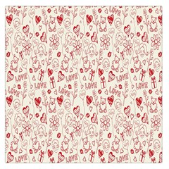 Heart Surface Kiss Flower Bear Love Valentine Day Large Satin Scarf (Square)