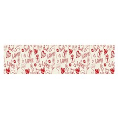 Heart Surface Kiss Flower Bear Love Valentine Day Satin Scarf (Oblong)