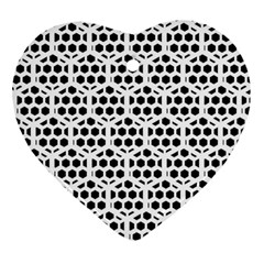 Seamless Honeycomb Pattern Heart Ornament (2 Sides) by Amaryn4rt