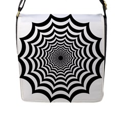 Spider Web Hypnotic Flap Messenger Bag (l)  by Amaryn4rt