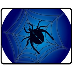 Spider On Web Double Sided Fleece Blanket (medium)  by Amaryn4rt