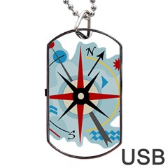 Navigation Dog Tag Usb Flash (two Sides)  by Valentinaart