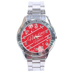 Winter Holiday Hours Stainless Steel Analogue Watch by Amaryn4rt