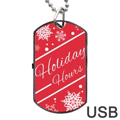 Winter Holiday Hours Dog Tag Usb Flash (one Side)