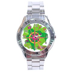 Green Navigation Stainless Steel Analogue Watch by Valentinaart