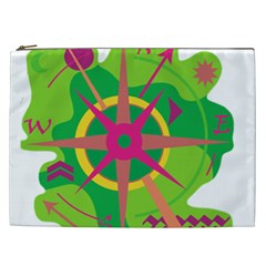 Green Navigation Cosmetic Bag (xxl)  by Valentinaart