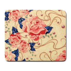 Beautiful Pink Roses Large Mousepads by Brittlevirginclothing