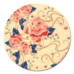Beautiful Pink Roses Magnet 5  (round) by Brittlevirginclothing