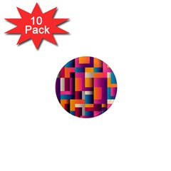 Abstract Background Geometry Blocks 1  Mini Magnet (10 Pack)  by Amaryn4rt