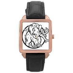 Mammoth Elephant Strong Rose Gold Leather Watch  by Amaryn4rt