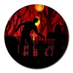 Horror Zombie Ghosts Creepy Round Mousepads Front