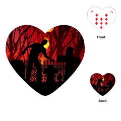 Horror Zombie Ghosts Creepy Playing Cards (heart)  by Amaryn4rt