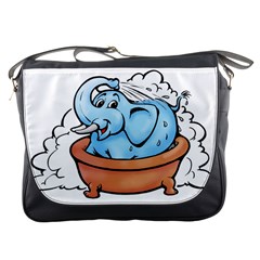 Elephant Bad Shower Messenger Bags by Amaryn4rt