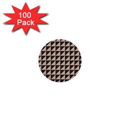 Brown Triangles Background Pattern  1  Mini Buttons (100 Pack)  by Amaryn4rt