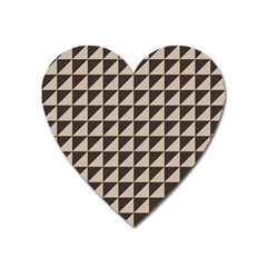 Brown Triangles Background Pattern  Heart Magnet by Amaryn4rt