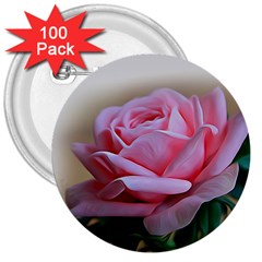 Rose Pink Flowers Pink Saturday 3  Buttons (100 Pack)  by Amaryn4rt