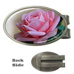 Rose Pink Flowers Pink Saturday Money Clips (Oval)  Front