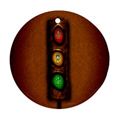 Traffic Light Green Red Yellow Ornament (Round) 