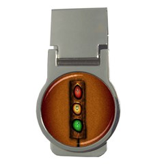 Traffic Light Green Red Yellow Money Clips (Round) 