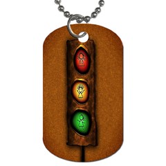 Traffic Light Green Red Yellow Dog Tag (Two Sides)