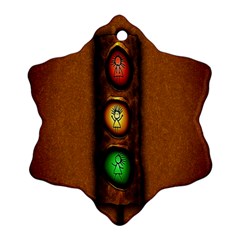 Traffic Light Green Red Yellow Ornament (Snowflake) 