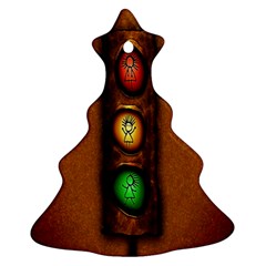 Traffic Light Green Red Yellow Ornament (Christmas Tree)