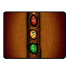 Traffic Light Green Red Yellow Double Sided Fleece Blanket (Small) 