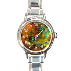 Mixed Abstract Round Italian Charm Watch by digitaldivadesigns