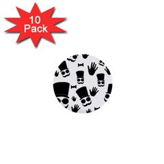 Gentleman Pattern 1  Mini Buttons (10 Pack) 