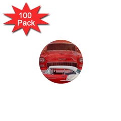 Classic Car Chevy Bel Air Dodge Red White Vintage Photography 1  Mini Magnets (100 Pack)  by yoursparklingshop