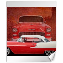 Classic Car Chevy Bel Air Dodge Red White Vintage Photography Canvas 16  X 20   by yoursparklingshop