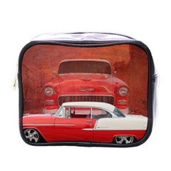 Classic Car Chevy Bel Air Dodge Red White Vintage Photography Mini Toiletries Bags by yoursparklingshop
