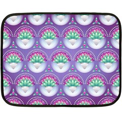 Background Floral Pattern Purple Double Sided Fleece Blanket (mini) 