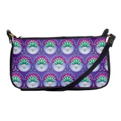 Background Floral Pattern Purple Shoulder Clutch Bags by Amaryn4rt