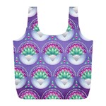 Background Floral Pattern Purple Full Print Recycle Bags (L)  Front