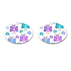 Cute Butterflies Pattern Cufflinks (oval)