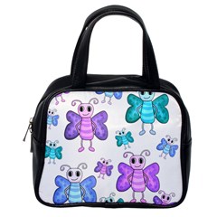 Cute Butterflies Pattern Classic Handbags (one Side) by Valentinaart