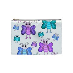Cute Butterflies Pattern Cosmetic Bag (medium)  by Valentinaart