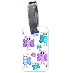 Cute Butterflies Pattern Luggage Tags (two Sides) by Valentinaart