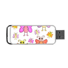 Cute Butterflies Pattern Portable Usb Flash (one Side) by Valentinaart