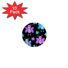 Blue and purple butterflies 1  Mini Magnet (10 pack) 