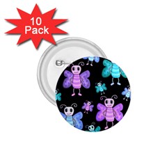Blue and purple butterflies 1.75  Buttons (10 pack)