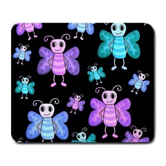 Blue and purple butterflies Large Mousepads