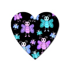 Blue and purple butterflies Heart Magnet