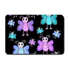 Blue and purple butterflies Small Doormat 