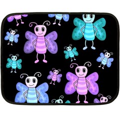 Blue and purple butterflies Fleece Blanket (Mini)