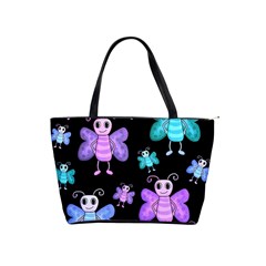 Blue and purple butterflies Shoulder Handbags